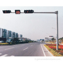 Octagonal Galvanized CCTV Traffic Signal Camera Steel Pole